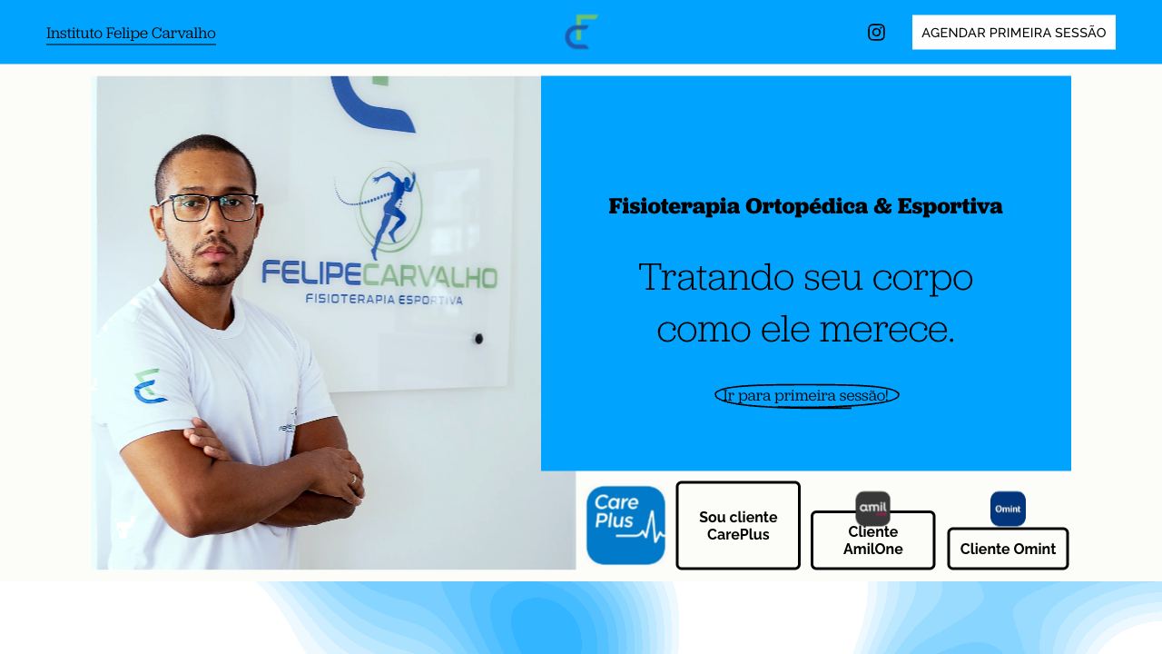 Página inicial do site de Instituto Felipe Carvalho
